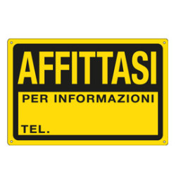 Cartello in ppl 30x20cm 'affittasi' [3345p]