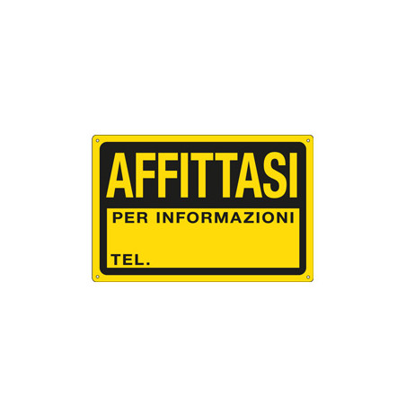 Cartello in ppl 30x20cm 'affittasi' [3345p]