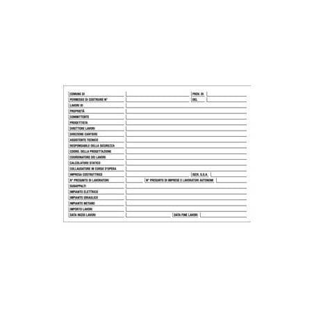 Cartello polionda 67x100cm 'cantiere specifiche dei lavori'