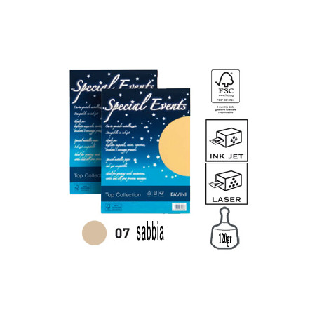 Carta metallizzata special events a4 20fg 120gr sabbia favini [a69n154]
