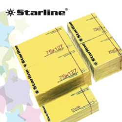 Blocchetto biglietti adesivi giallo 50x40mm 100fg 70gr starline [q900051]