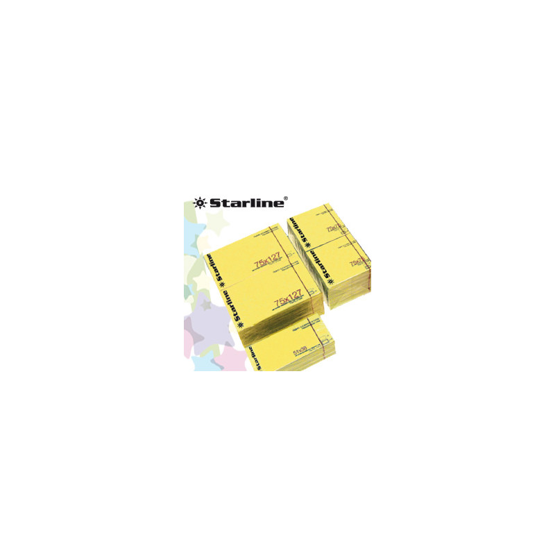Blocchetto biglietti adesivi giallo 50x40mm 100fg 70gr starline [q900051]