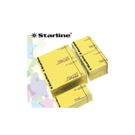 Blocchetto biglietti adesivi giallo 50x40mm 100fg 70gr starline [q900051]