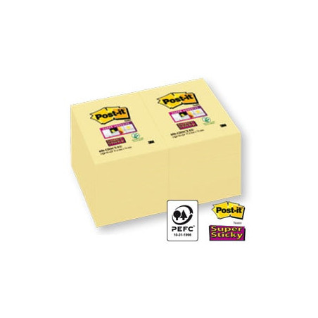 Blocco 90foglietti post-it?super sticky giallo canary? 47.6x76mm