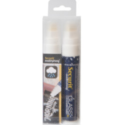 Blister 2 marcatori a gesso liquido waterproof bianco 7-15mm