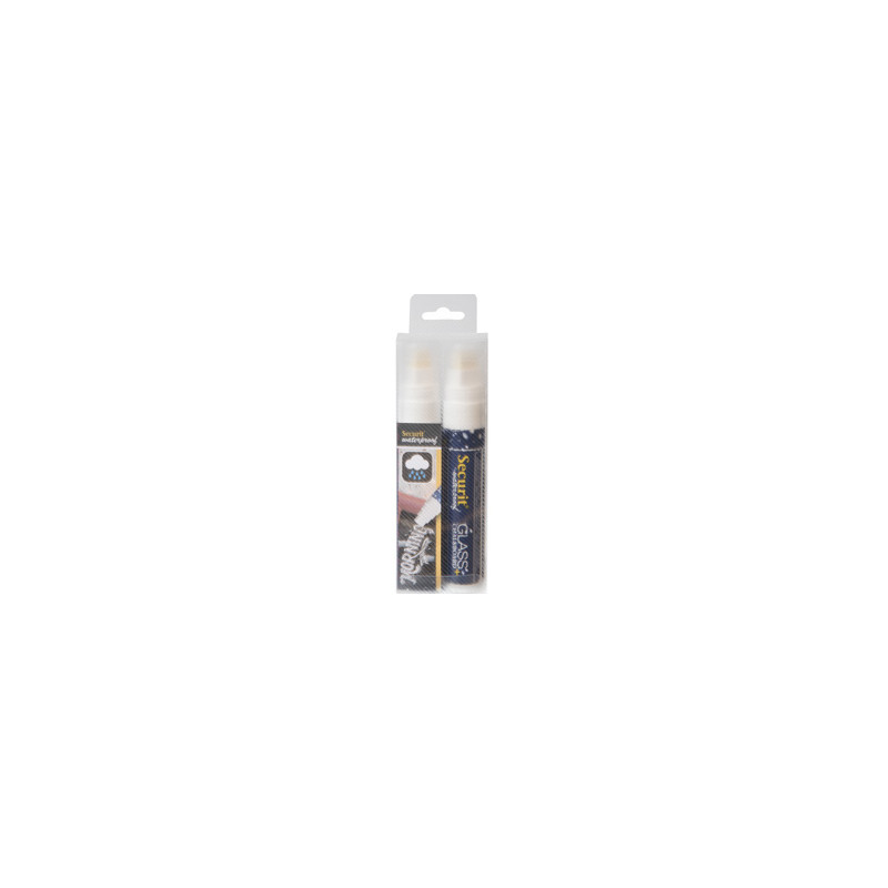 Blister 2 marcatori a gesso liquido waterproof bianco 7-15mm