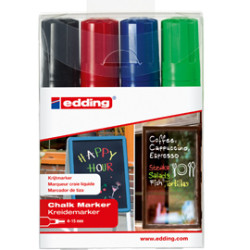 Busta 4 marcatore edding 4090 punta scalpello gesso liquido col.assortiti