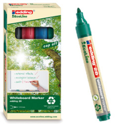 Busta 4 marcatore per lavagne bianche edding 28 ecoline col. assortiti