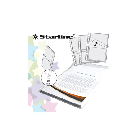 Busta forata pvc con soffietto e patella 21x30cm starline [100101]