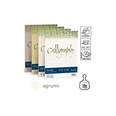 Carta favini calligraphy nature a4 50fg 100gr agrumi [a69q534]