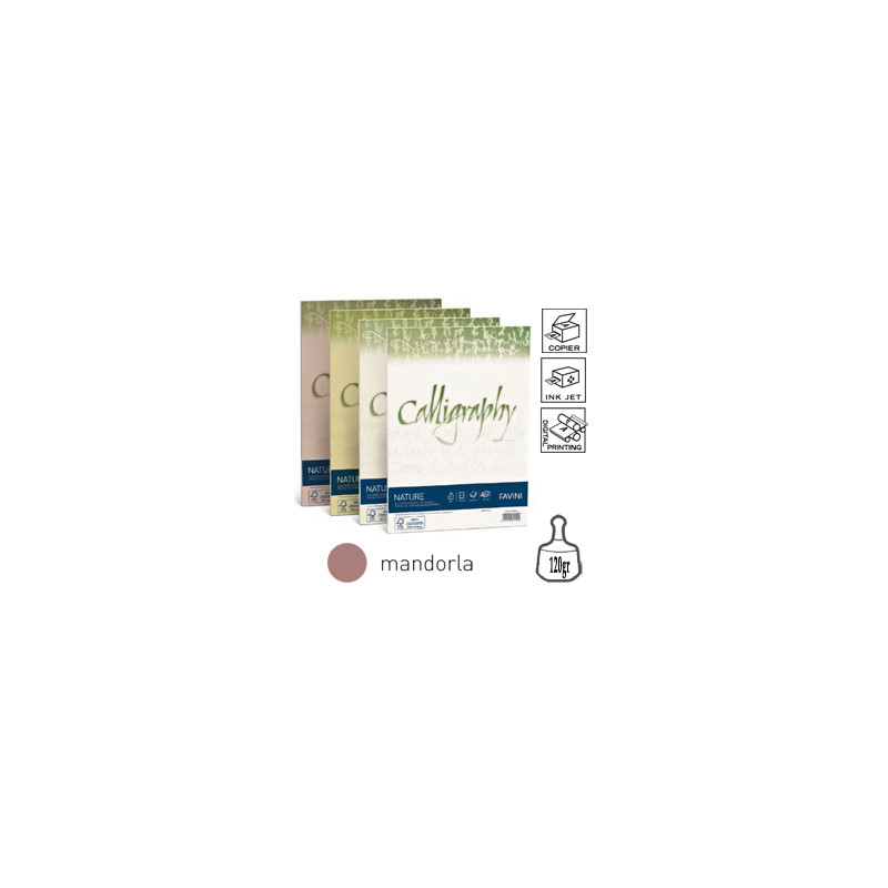 Carta calligraphy nature a4 50fg 100gr mandorla favini [a69c534]