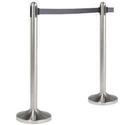 1 colonnina segnapercorso cromata con nastro grigio 210cm securit