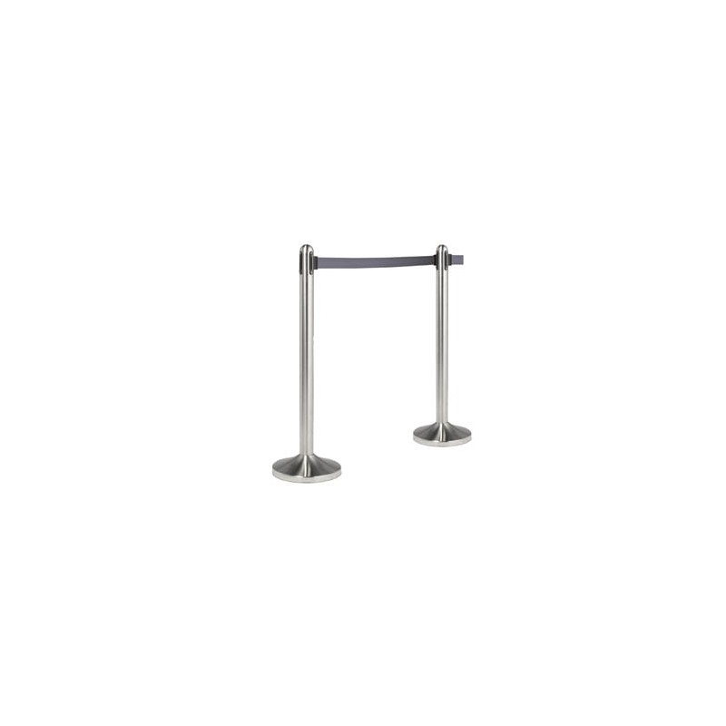 1 colonnina segnapercorso cromata con nastro grigio 210cm securit