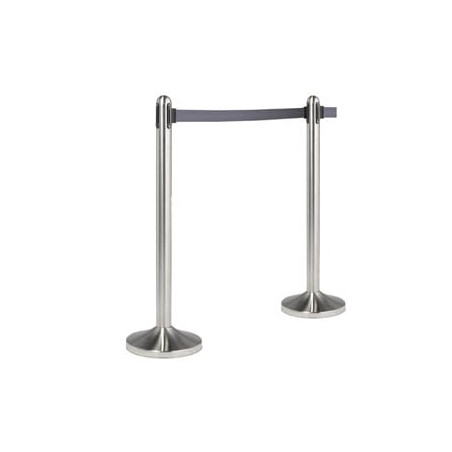 1 colonnina segnapercorso cromata con nastro grigio 210cm securit