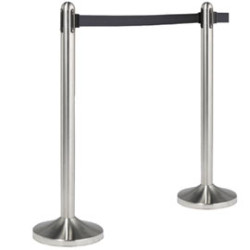 1 colonnina segnapercorso cromata con nastro nero 210cm securit [rs-rt-rvs-bl-set]