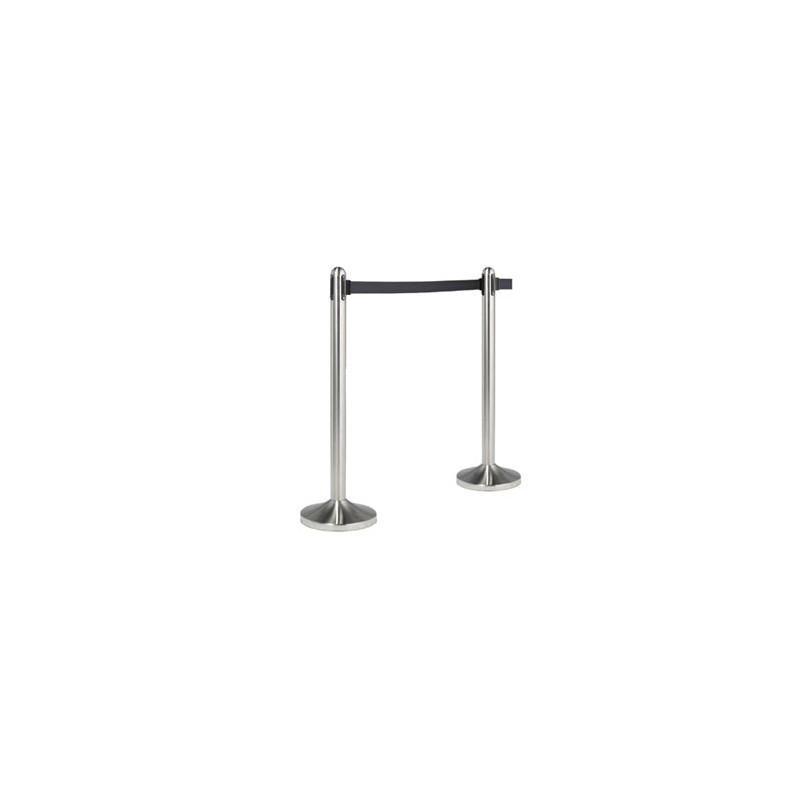 1 colonnina segnapercorso cromata con nastro nero 210cm securit [rs-rt-rvs-bl-set]