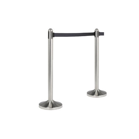 1 colonnina segnapercorso cromata con nastro nero 210cm securit [rs-rt-rvs-bl-set]