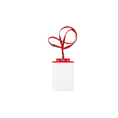 10 portanome pass 6s-p 10x15cm (a6) rosso con cordoncino rosso