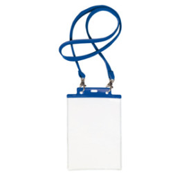 10 portanome pass 7st-m 15x21cm (a5) blu con cordoncino blu [31842907]