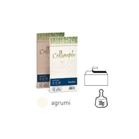 Buste nature calligraphy 110 x 220 mm - agrumi - 25 pz. -