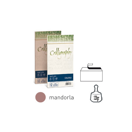 Buste nature calligraphy 110 x 220 mm - mandorla - 25 pz.