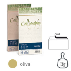 Buste nature calligraphy 110 x 220 mm - oliva - 25 pz. -