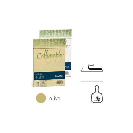 Buste nature calligraphy 120 x 180 mm - oliva - 25 pz. -