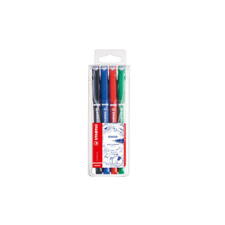 Astuccio 4 fineliner stabilo sensor punta 0.3mm colori assortiti