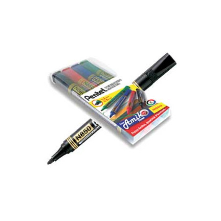 Astuccio 4 marcatore permanente n850 punta tonda amiko [0100861]