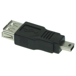 Adattatore inline usb 2.0 type-a a mini usb 2.0 type-a f/m