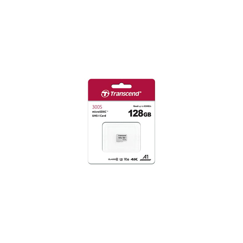 128gb scheda microsdxc transcend 300s class 10 uhs-i u3 v30 a1
