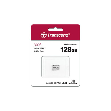 128gb scheda microsdxc transcend 300s class 10 uhs-i u3 v30 a1
