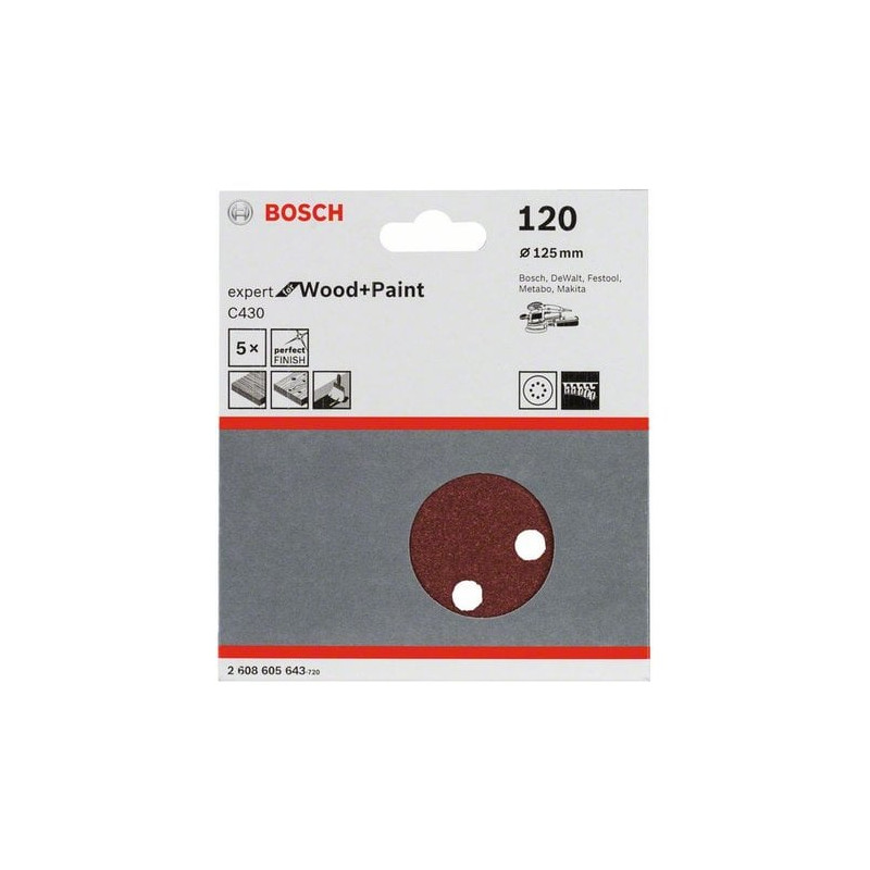 Dischi abrasivi bosch diam. 125mm 5 pezzi [2608605643]