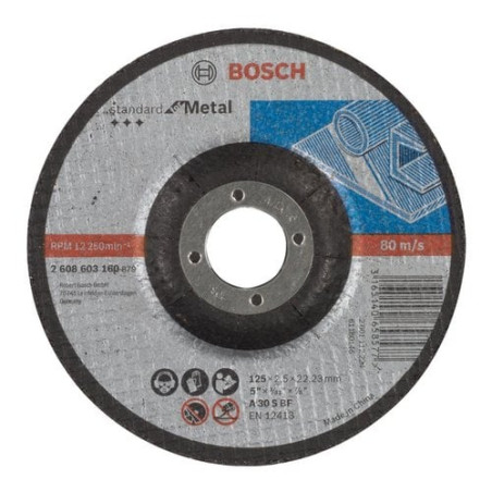 Disco abrasivo bosch da taglio per metallo 125x22x2,5mm standard