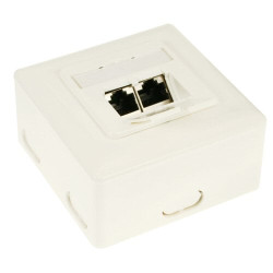 Presa a muro inline cat. 6 2x rj45 bu