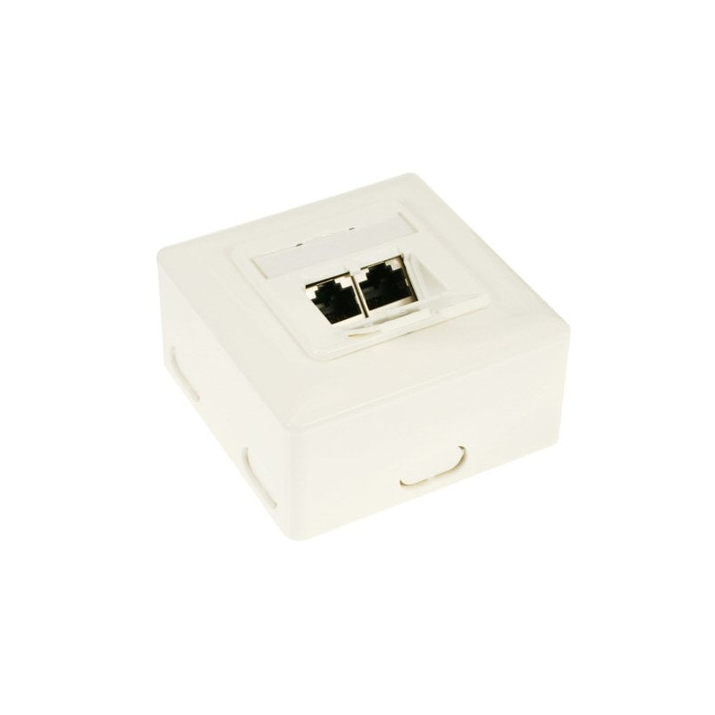 Presa a muro inline cat. 6 2x rj45 bu