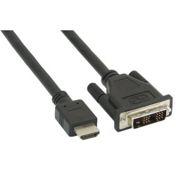 Cavo inline hdmi a dvi 18+1 m/m 1m nero [17661e]