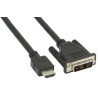 Cavo inline hdmi a dvi 18+1 m/m 1m nero [17661e]