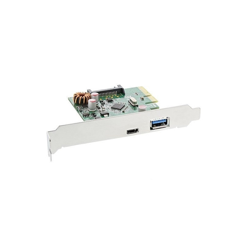 Scheda pcie inline 2x usb 3.1 - typ a + typ c - inkl. lp