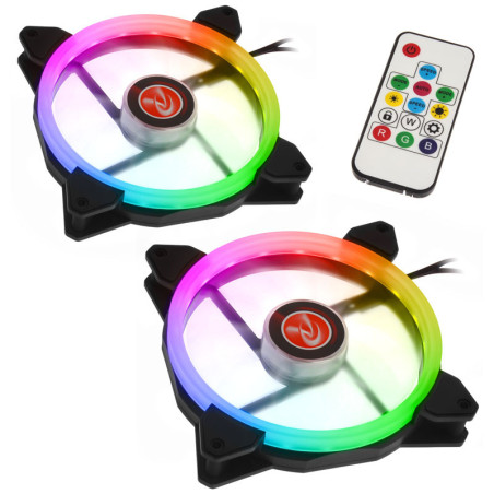 ventola 140x140mm raijintek iris 14 rainbow rgb led pwm con controller