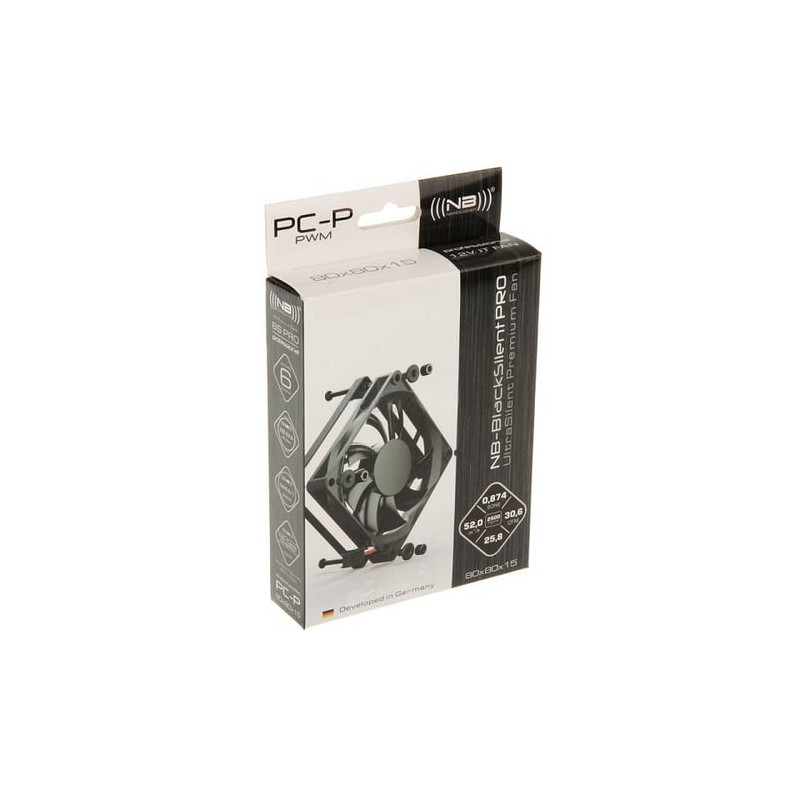 Ventola 80x80mm noiseblocker blacksilent pro fan pc-p