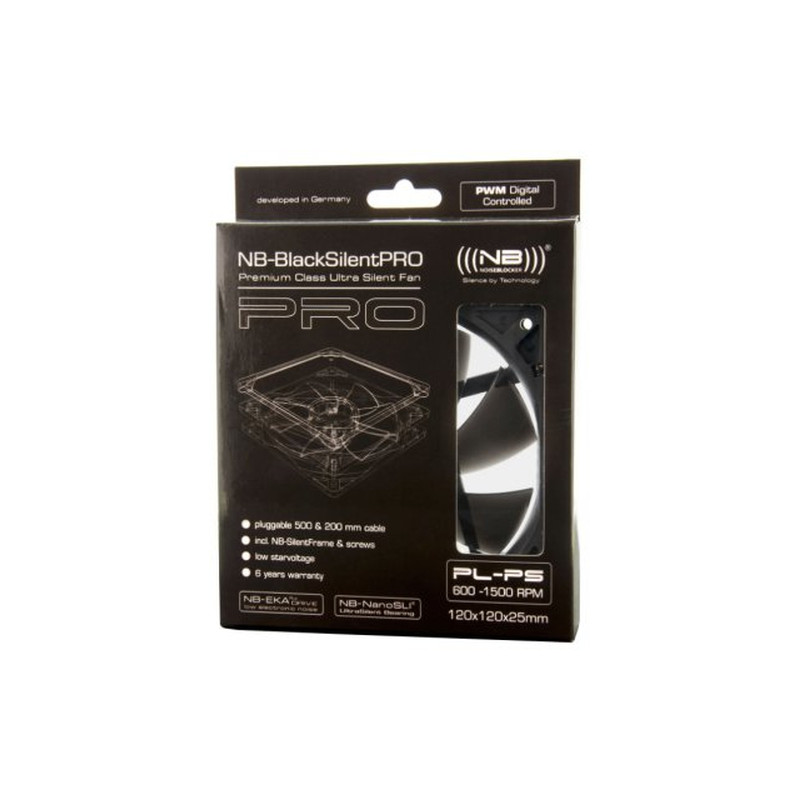 Ventola 140x140mm noiseblocker blacksilent pro fan pk-ps