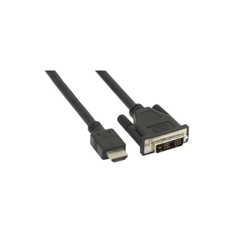 Cavo inline hdmi a dvi 18+1 m/m, 5m, nero [17665e]