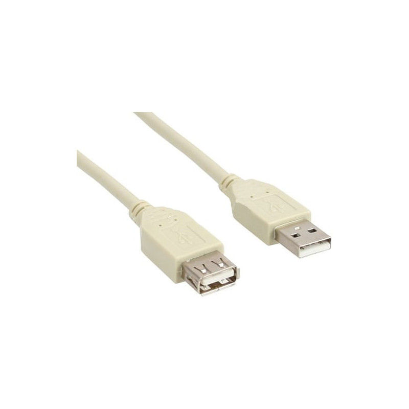 Cavo inline usb 2.0, type a m/f 0,3m beige [34633]