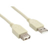 Cavo inline usb 2.0, type a m/f 0,3m beige [34633]