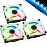 Ventola 120x120 in win aurora rgb-led set 3pz nero/bianco