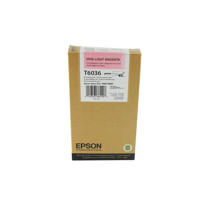 Cartuccia epson vivid magenta chiaro ultrachrome k3 220ml [c13t603600]