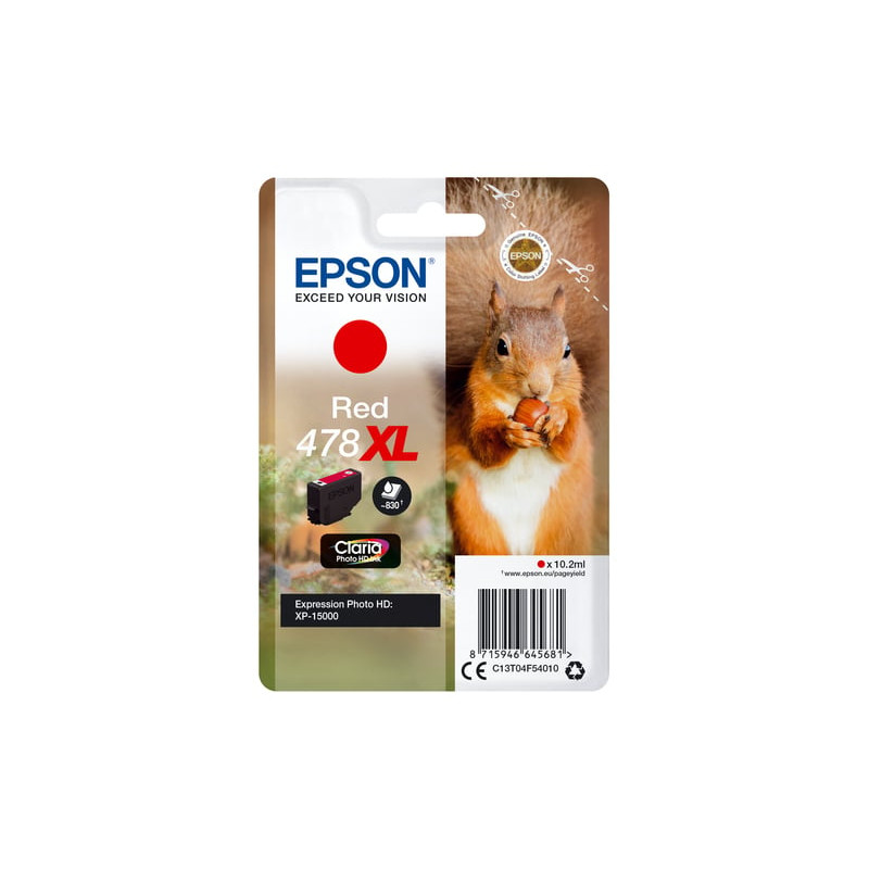 Cartuccia epson claria photo hd 478xl t 04f5 10.2ml rosso [c13t04f54010]