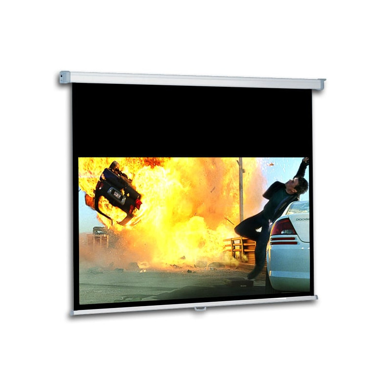 Schermo proiezione provis enjoy con bordi manuale a molla 197x111cm