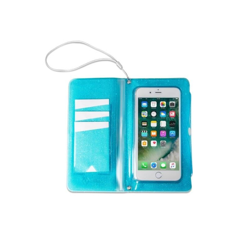 Custodia celly splashwallet 6.2" impermeabile azzurro [splashwall18lb]